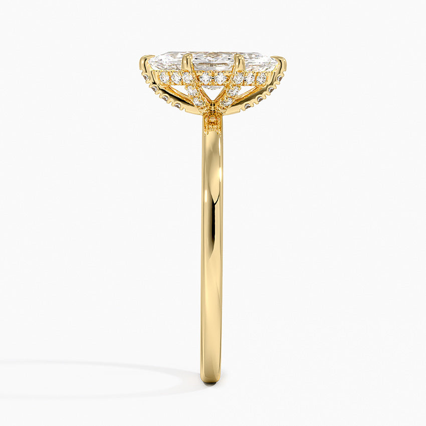 Lumiere 1.5mm Diamond Ring Yellow Gold 18k Marquise Engagement Ring