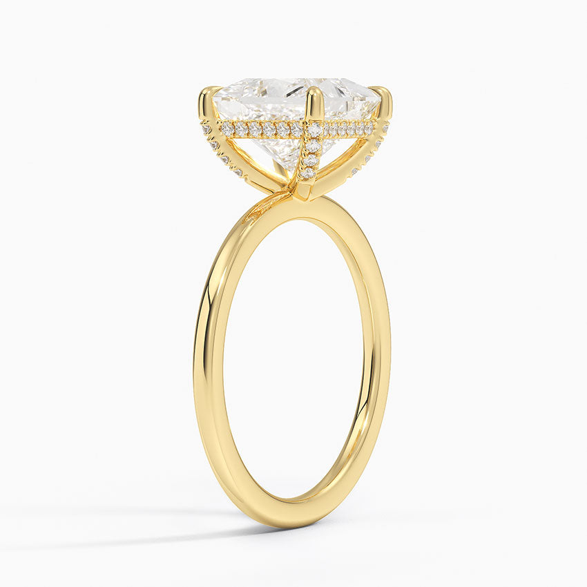 Lumiere 1.5mm Diamond Ring Yellow Gold 18k Princess Engagement Ring