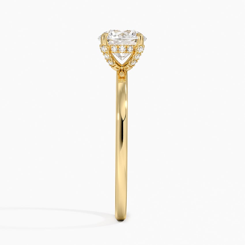 Lumiere 1.5mm Diamond Ring Yellow Gold 18k Round Engagement Ring
