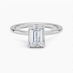 Lumiere 1.5mm Diamond Ring Platinum Emerald Engagement Ring