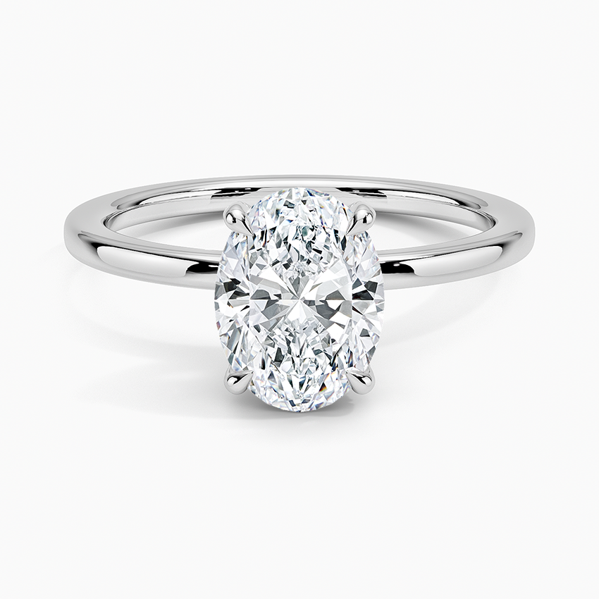 Lumiere 1.5mm Diamond Ring Platinum Oval Engagement Ring