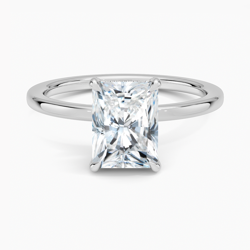 Lumiere 1.5mm Diamond Ring Platinum Radiant Engagement Ring