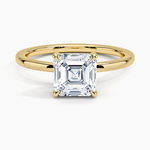 Lumiere 1.5mm Diamond Ring Yellow Gold 18k Asscher Engagement Ring