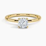 Lumiere 1.5mm Diamond Ring Yellow Gold 18k Cushion Engagement Ring