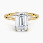 Lumiere 1.5mm Diamond Ring Yellow Gold 18k Emerald Engagement Ring