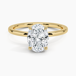 Lumiere 1.5mm Diamond Ring Yellow Gold 18k Oval Engagement Ring