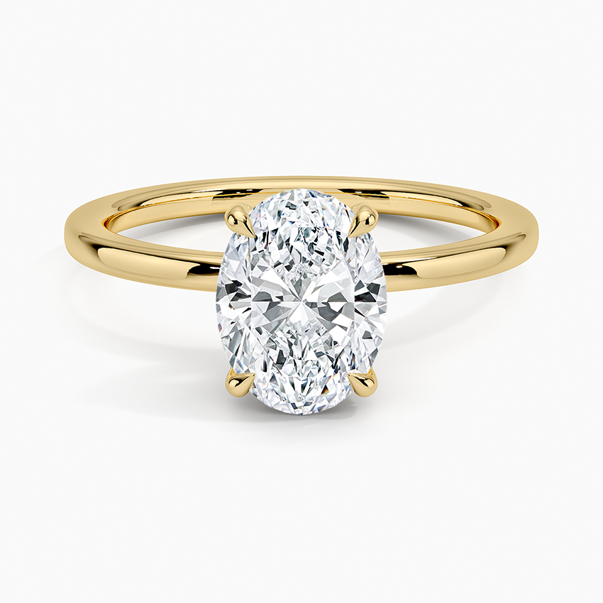 Lumiere 1.5mm Diamond Ring Yellow Gold 18k Oval Engagement Ring