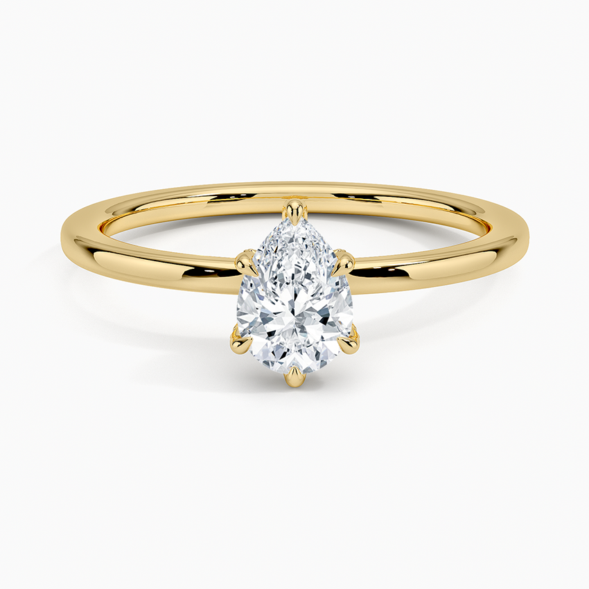 Lumiere 1.5mm Diamond Ring Yellow Gold 18k Pear Engagement Ring