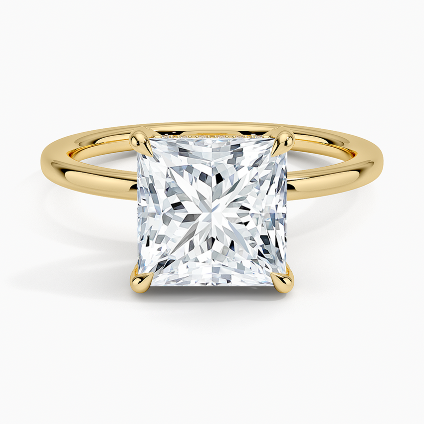 Lumiere 1.5mm Diamond Ring Yellow Gold 18k Princess Engagement Ring