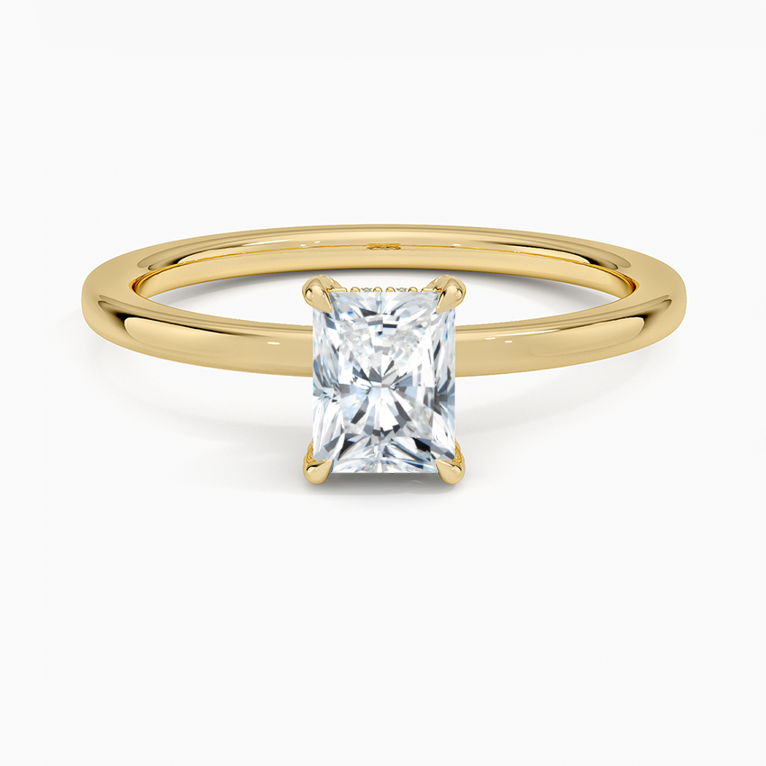 Lumiere 1.5mm Diamond Ring Yellow Gold 18k Radiant Engagement Ring