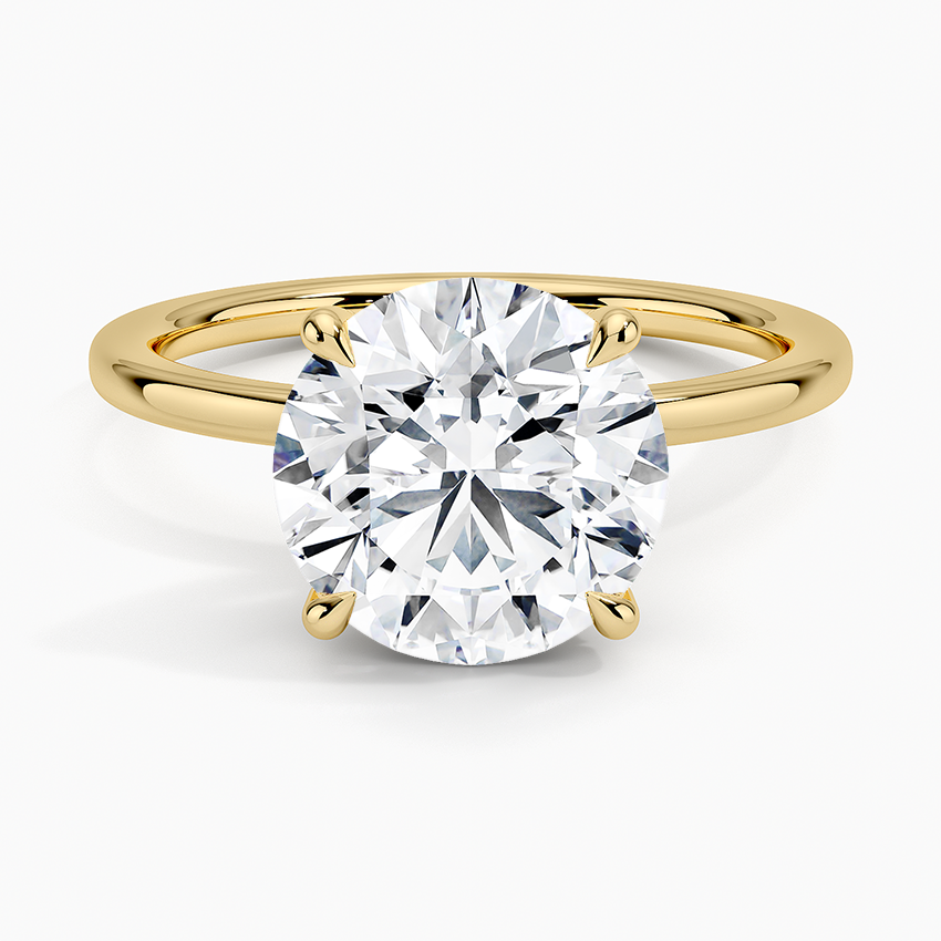 Lumiere 1.5mm Diamond Ring Yellow Gold 18k Round Engagement Ring