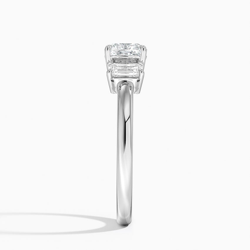 Rhiannon Emerald Cut Three Stone Diamond Ring (1/2 ct. tw.) Platinum Cushion Engagement Ring