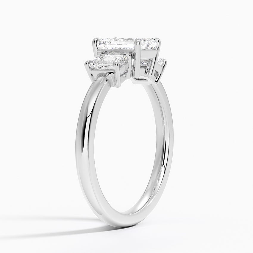 Rhiannon Emerald Cut Three Stone Diamond Ring (1/2 ct. tw.) Platinum Emerald Engagement Ring