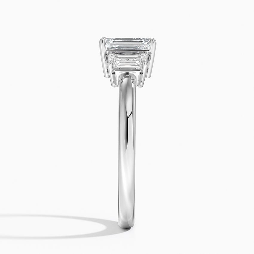 Rhiannon Emerald Cut Three Stone Diamond Ring (1/2 ct. tw.) Platinum Emerald Engagement Ring