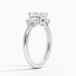 Rhiannon Emerald Cut Three Stone Diamond Ring (1/2 ct. tw.) Platinum Oval Engagement Ring