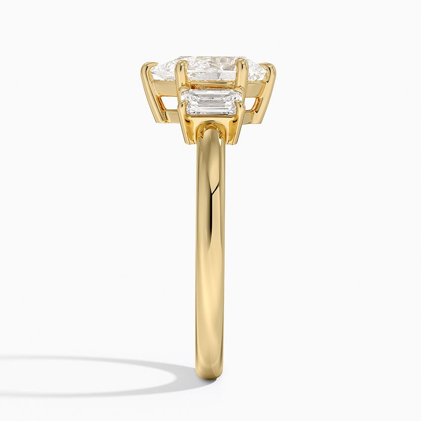 Rhiannon Emerald Cut Three Stone Diamond Ring (1/2 ct. tw.) Yellow Gold 18k Pear Engagement Ring