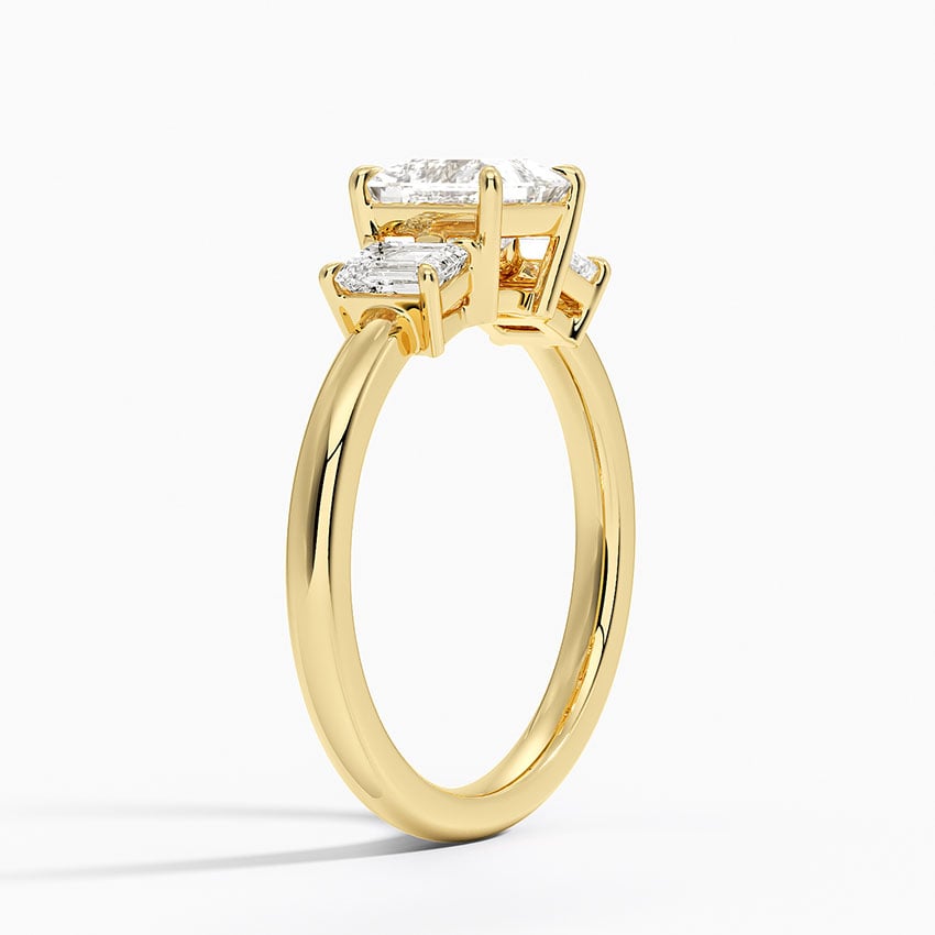 Rhiannon Emerald Cut Three Stone Diamond Ring (1/2 ct. tw.) Yellow Gold 18k Princess Engagement Ring