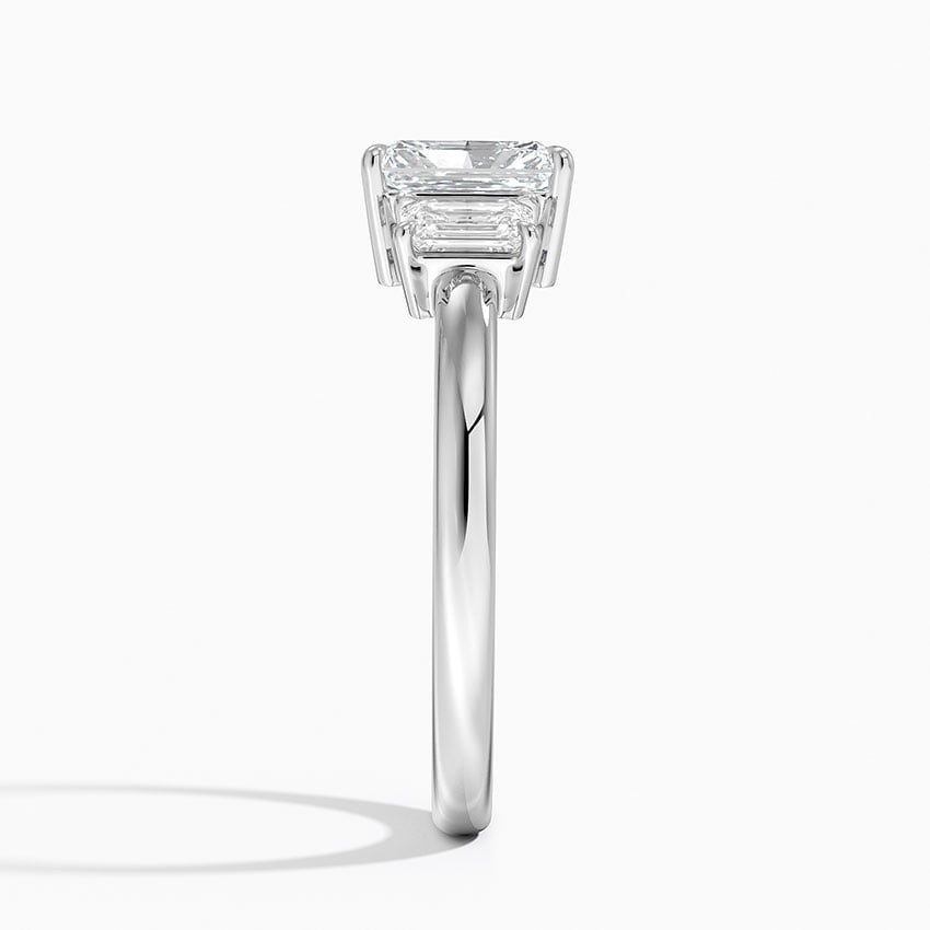 Rhiannon Emerald Cut Three Stone Diamond Ring (1/2 ct. tw.) Platinum Radiant Engagement Ring