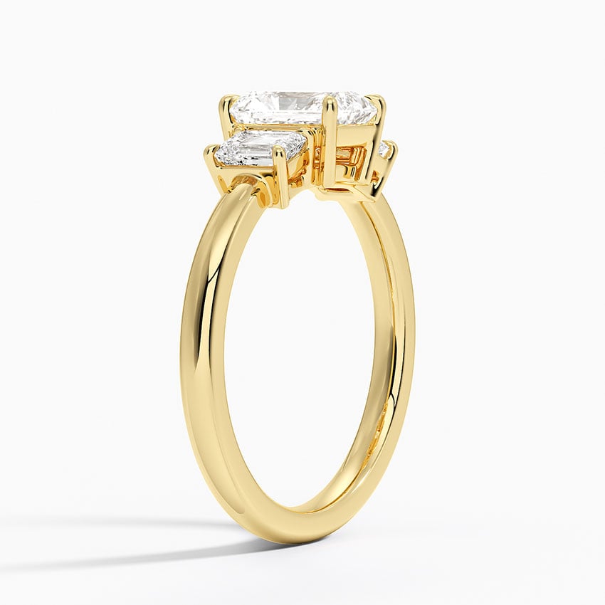 Rhiannon Emerald Cut Three Stone Diamond Ring (1/2 ct. tw.) Yellow Gold 18k Radiant Engagement Ring