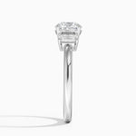 Rhiannon Emerald Cut Three Stone Diamond Ring (1/2 ct. tw.) Platinum Round Engagement Ring