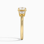 Rhiannon Emerald Cut Three Stone Diamond Ring (1/2 ct. tw.) Yellow Gold 18k Round Engagement Ring
