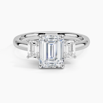 Rhiannon Emerald Cut Three Stone Diamond Ring (1/2 ct. tw.) Platinum Emerald Engagement Ring