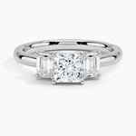 Rhiannon Emerald Cut Three Stone Diamond Ring (1/2 ct. tw.) Platinum Princess Engagement Ring