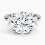 Rhiannon Emerald Cut Three Stone Diamond Ring (1/2 ct. tw.) Platinum Round Engagement Ring