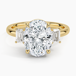 Rhiannon Emerald Cut Three Stone Diamond Ring (1/2 ct. tw.) Yellow Gold 18k Oval Engagement Ring