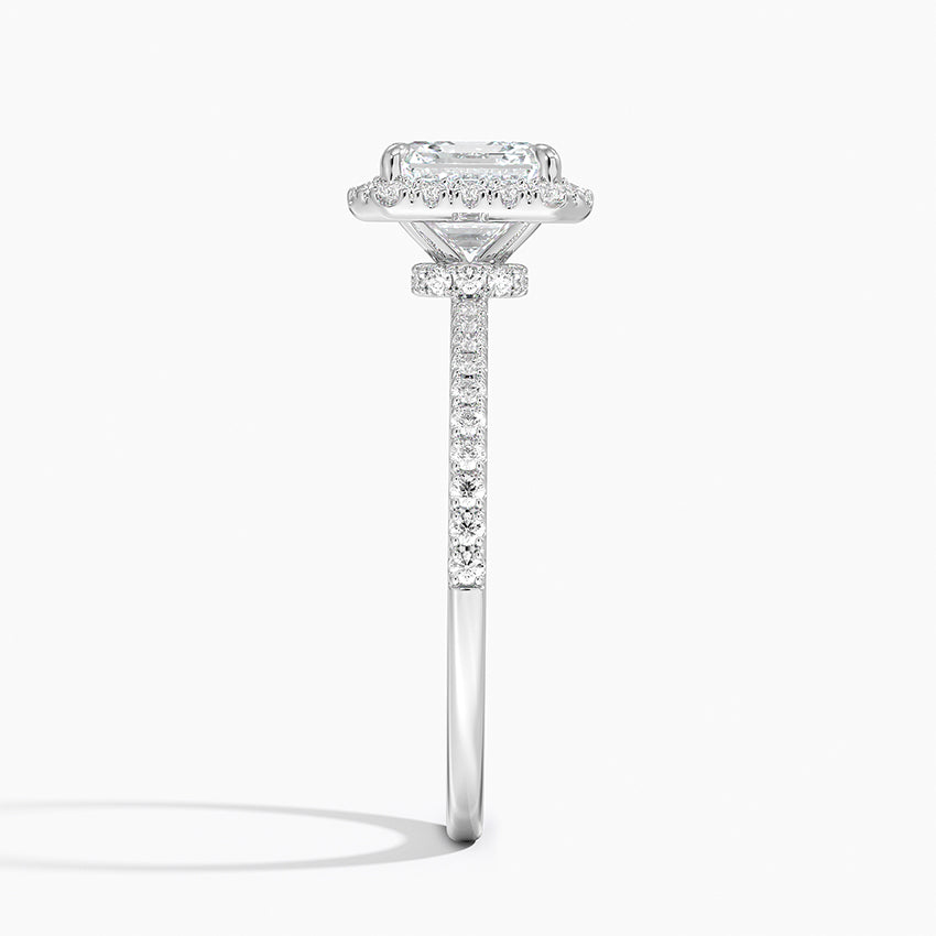 Waverly Hidden Halo Diamond Ring Platinum Asscher Engagement Ring