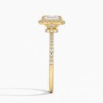 Waverly Hidden Halo Diamond Ring Yellow Gold 18k Asscher Engagement Ring