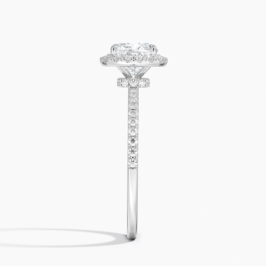 Waverly Hidden Halo Diamond Ring Platinum Cushion Engagement Ring