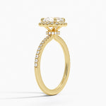 Waverly Hidden Halo Diamond Ring Yellow Gold 18k Cushion Engagement Ring