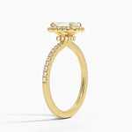 Waverly Hidden Halo Diamond Ring Yellow Gold 18k Emerald Engagement Ring