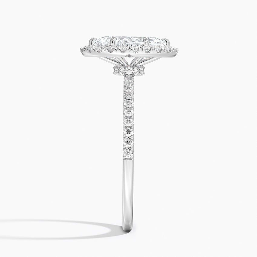 Waverly Hidden Halo Diamond Ring Platinum Marquise Engagement Ring