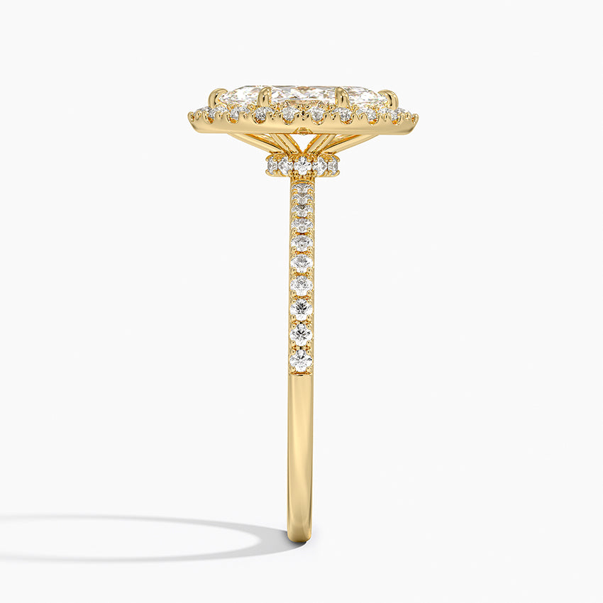 Waverly Hidden Halo Diamond Ring Yellow Gold 18k Marquise Engagement Ring