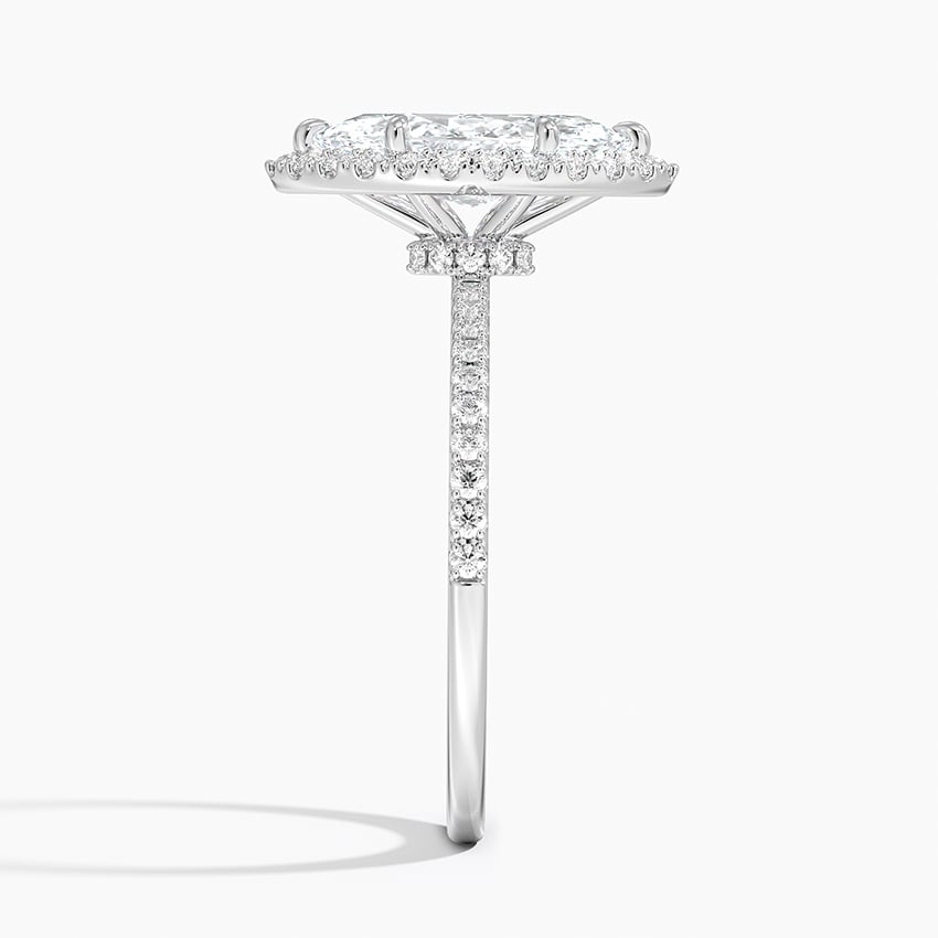 Waverly Hidden Halo Diamond Ring Platinum Marquise Engagement Ring
