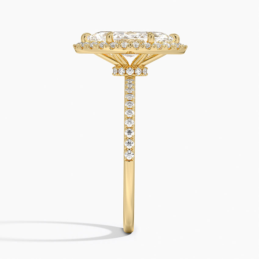 Waverly Hidden Halo Diamond Ring Yellow Gold 18k Marquise Engagement Ring