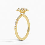 Waverly Hidden Halo Diamond Ring Yellow Gold 18k Oval Engagement Ring