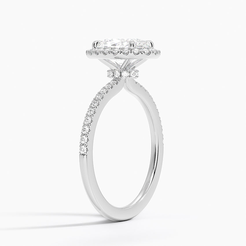 Waverly Hidden Halo Diamond Ring Platinum Oval Engagement Ring
