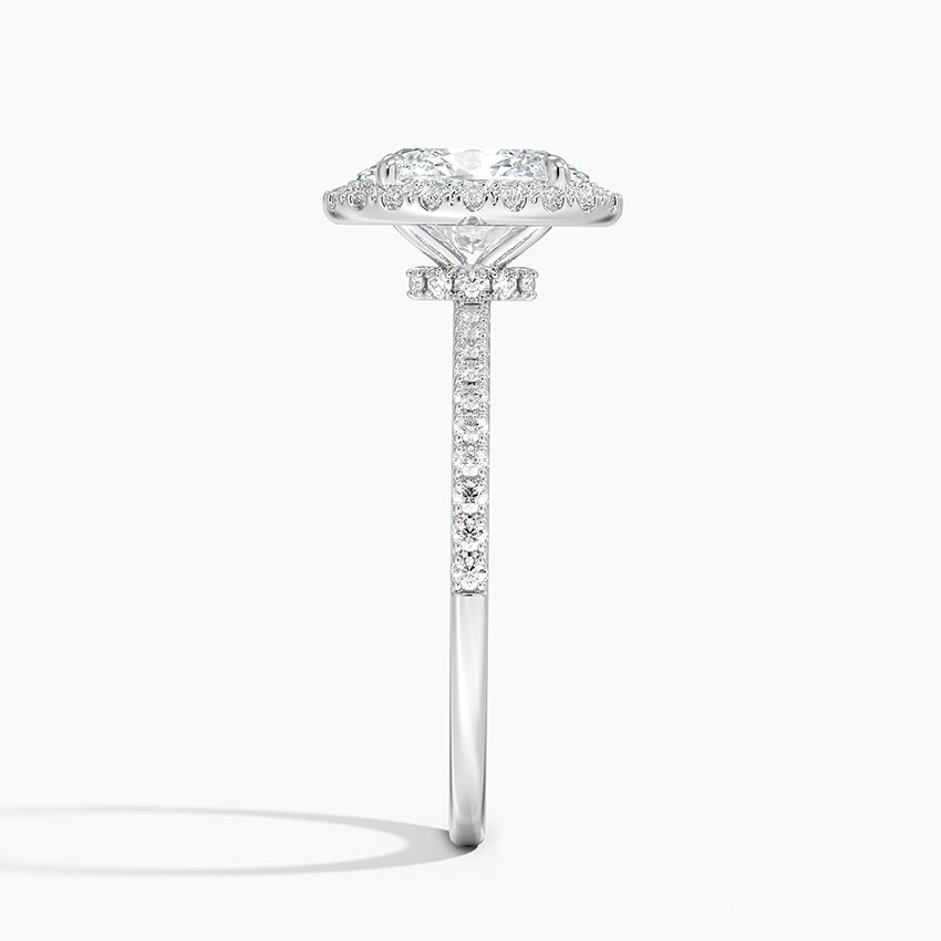 Waverly Hidden Halo Diamond Ring Platinum Oval Engagement Ring