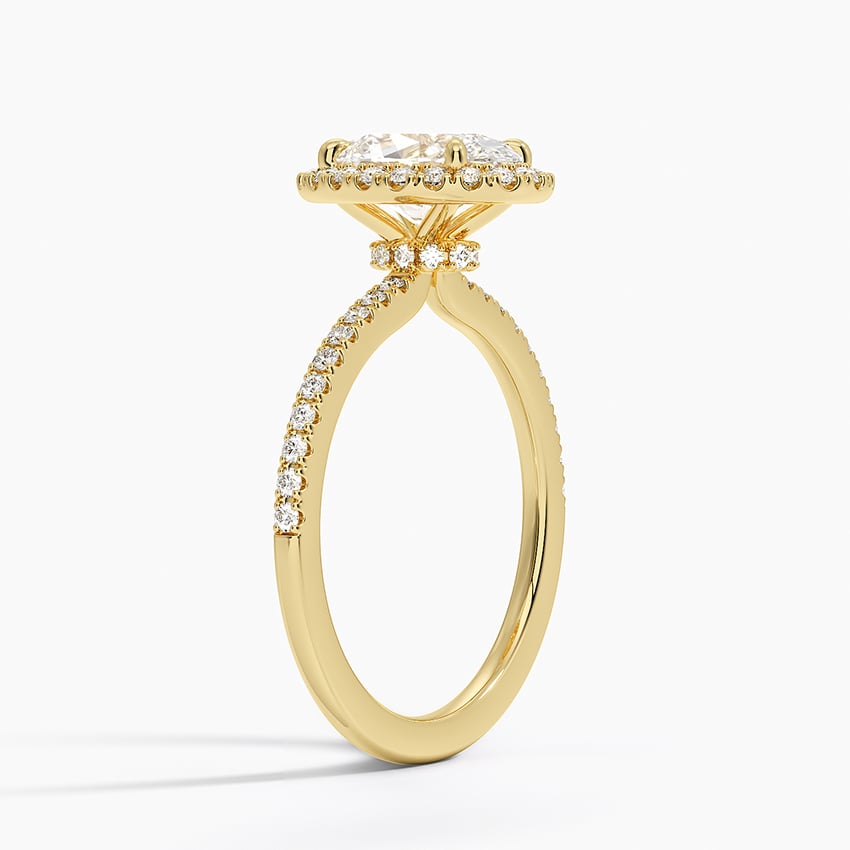 Waverly Hidden Halo Diamond Ring Yellow Gold 18k Oval Engagement Ring