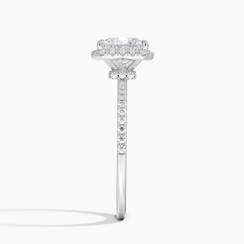 Waverly Hidden Halo Diamond Ring Platinum Princess Engagement Ring