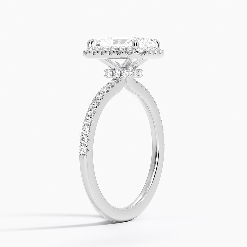 Waverly Hidden Halo Diamond Ring Platinum Radiant Engagement Ring