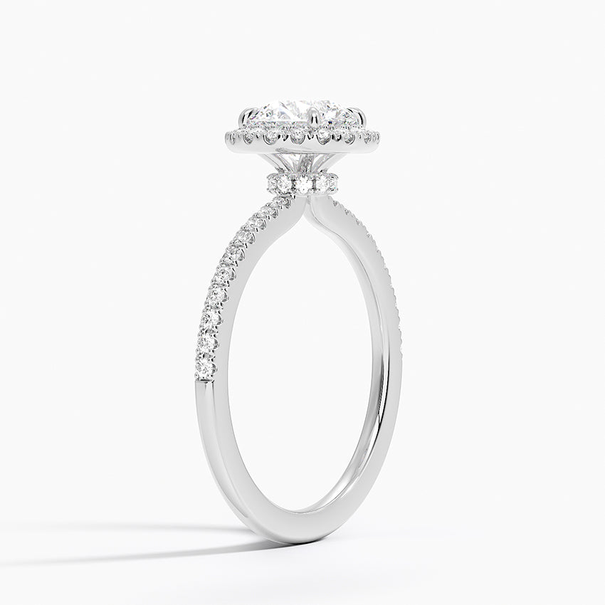 Waverly Hidden Halo Diamond Ring Platinum Round Engagement Ring
