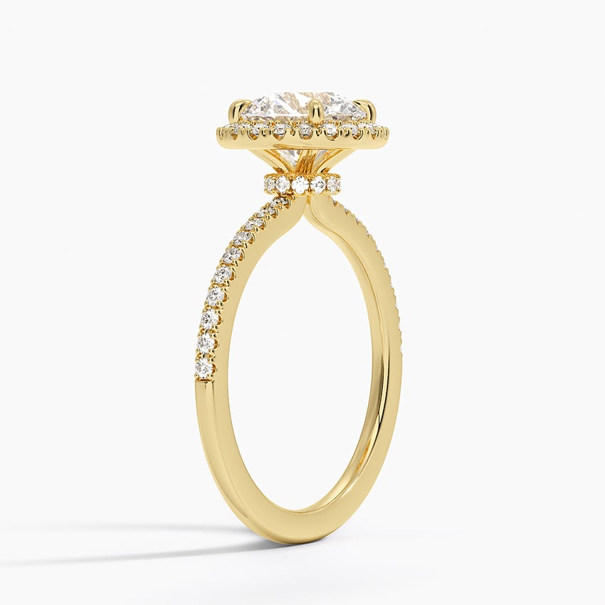 Waverly Hidden Halo Diamond Ring Yellow Gold 18k Round Engagement Ring