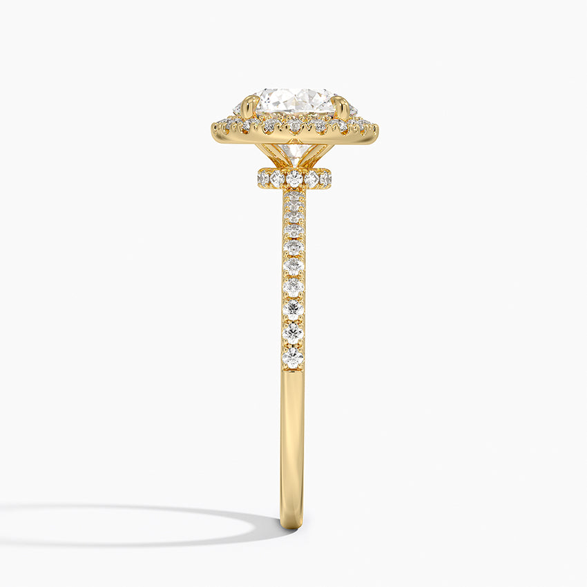 Waverly Hidden Halo Diamond Ring Yellow Gold 18k Round Engagement Ring
