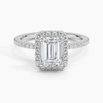 Waverly Hidden Halo Diamond Ring Platinum Emerald Engagement Ring