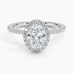 Waverly Hidden Halo Diamond Ring Platinum Oval Engagement Ring