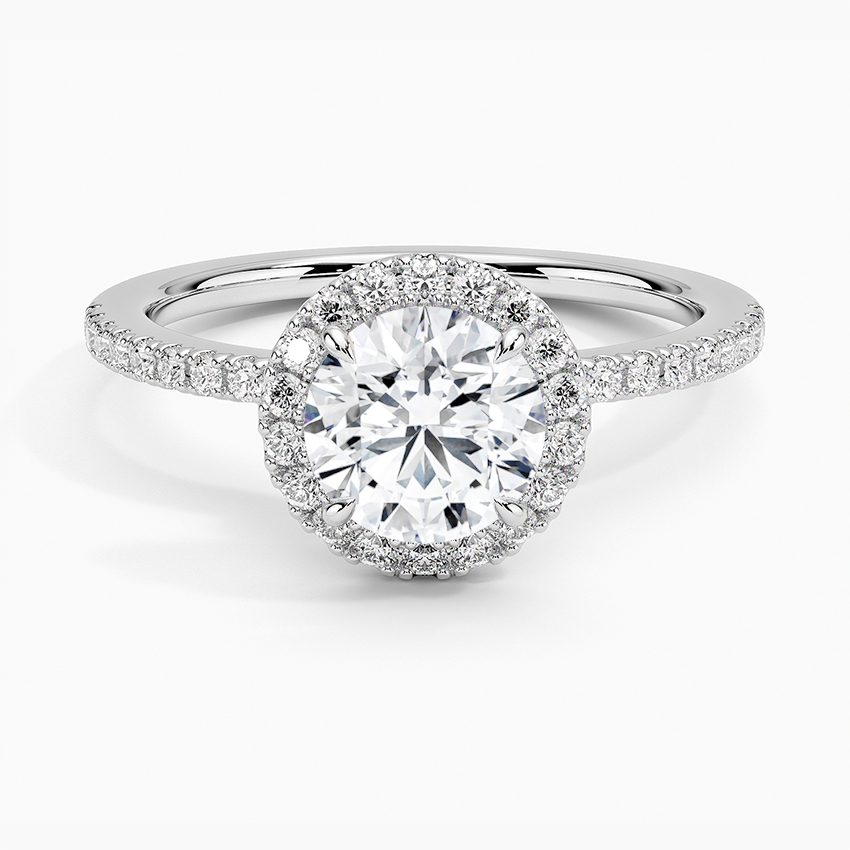 Waverly Hidden Halo Diamond Ring Platinum Round Engagement Ring